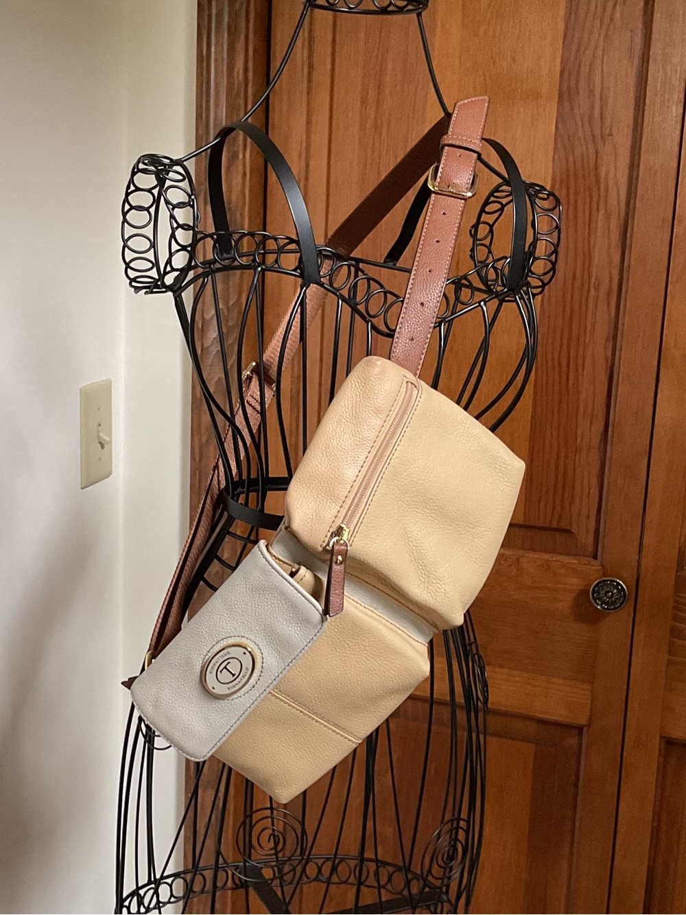 Tignanello Two-Tone Beige and ivory waist/ crossbody Bag